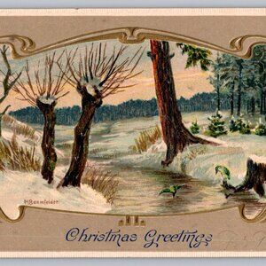 Posted 1907 Tuck's Post Card Christmas Greetings No 8468 #1026